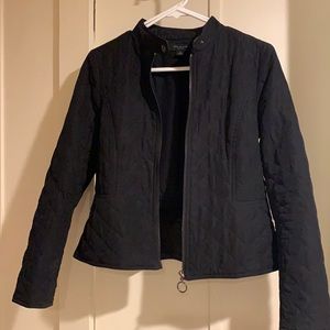 Ann Taylor Black Quilted Moto Jacket